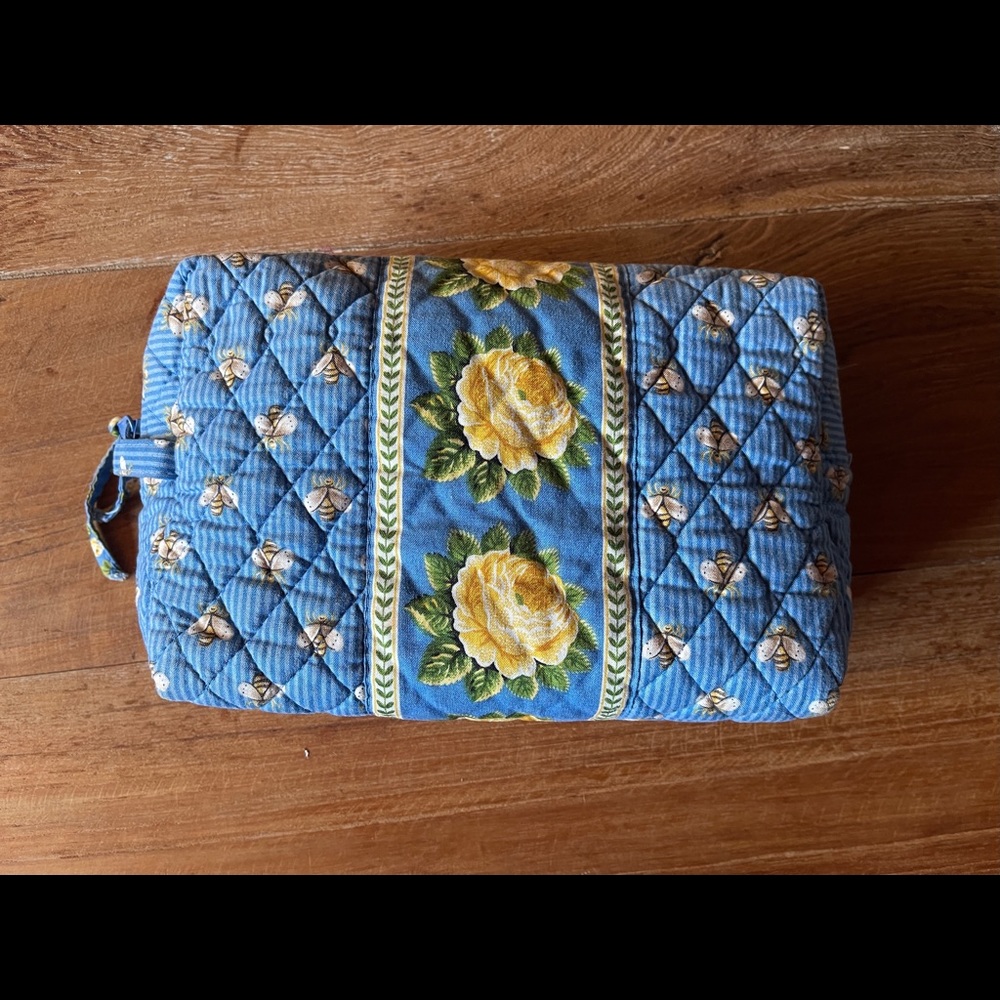 Vera Bradley Retired Bumble Bee Rose Cosmetic Bag